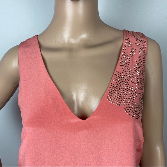 NEW TRINA TURK STUD EMBELLISHED SLEEVELESS V-NECK MINI DRESS - Picture 3 of 5